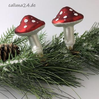 Pilz 2er SET Rot Fliegenpilz Deko Landhaus Weihnachten Clip Christbaum